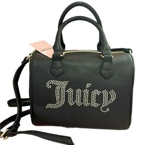 Juicy Couture black rhinestone satchel purse NWT